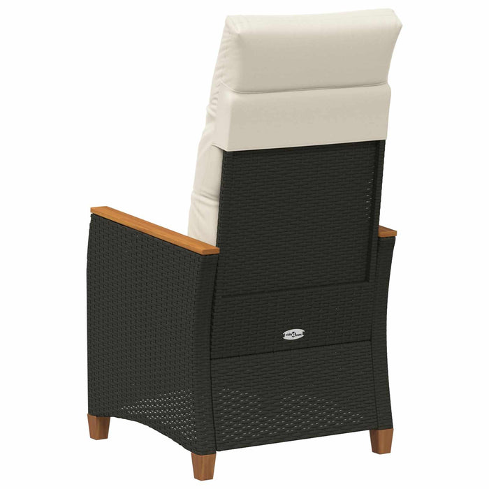 Scaun de grădină rabatabil Negru și Crem 64 x 57,5 x 112 cm - WALTI WALTI
