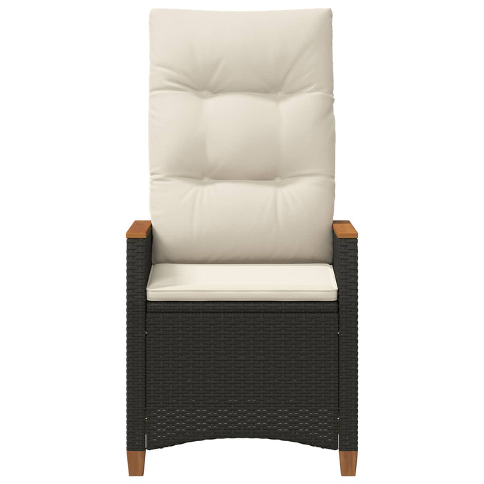 Scaun de grădină rabatabil Negru și Crem 64 x 57,5 x 112 cm - WALTI WALTI