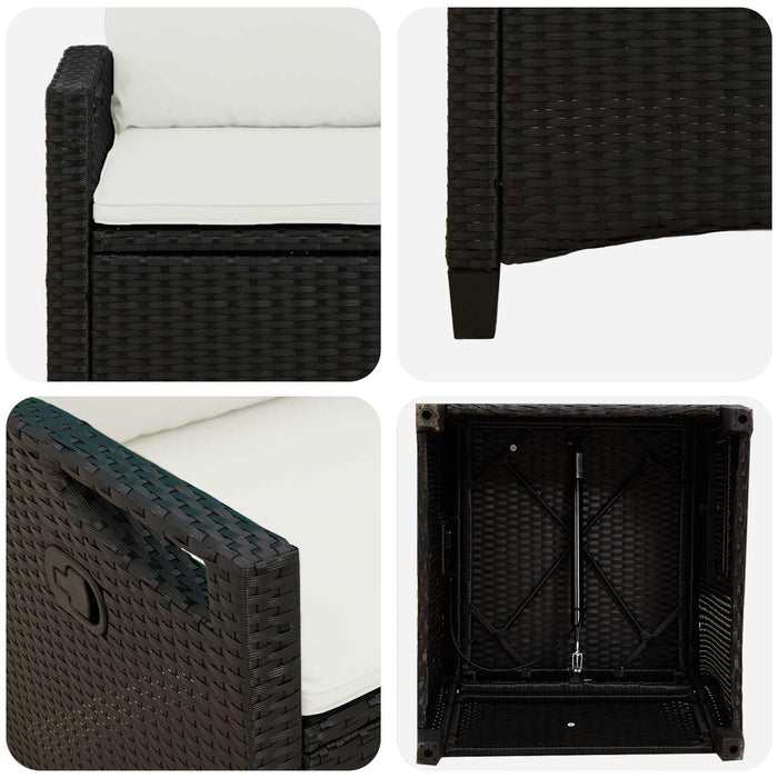 Scaun pentru Grădină 2 pcs Negru și Crem 56 x 60 x 112 cm - WALTI WALTI