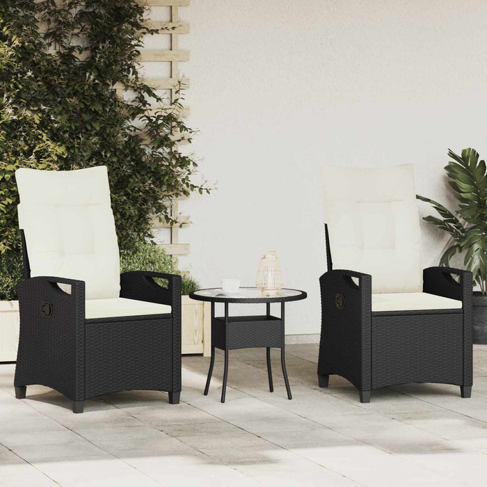 Scaun pentru Grădină 2 pcs Negru și Crem 56 x 60 x 112 cm - WALTI WALTI