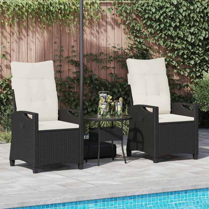 Scaun pentru Grădină 2 pcs Negru și Crem 56 x 60 x 112 cm - WALTI WALTI