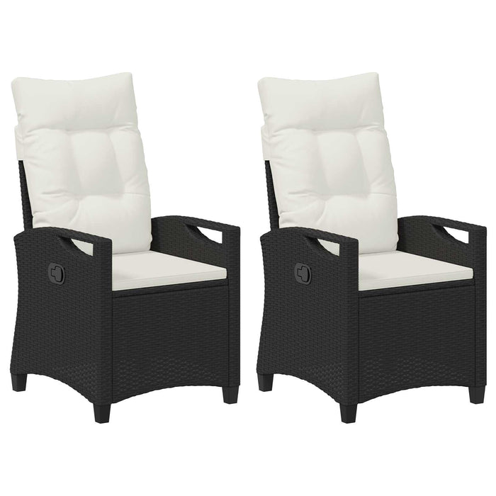 Scaun pentru Grădină 2 pcs Negru și Crem 56 x 60 x 112 cm - WALTI WALTI