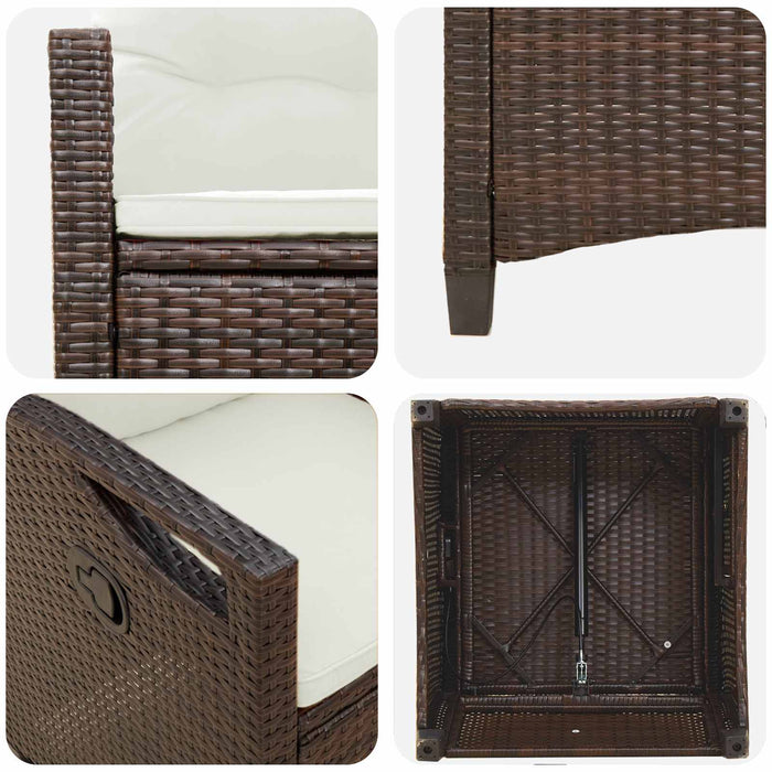 Scaun pentru Grădină 2 pcs Maro și Crem 56 x 60 x 112 cm - WALTI WALTI