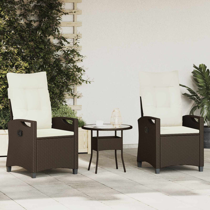 Scaun pentru Grădină 2 pcs Maro și Crem 56 x 60 x 112 cm - WALTI WALTI
