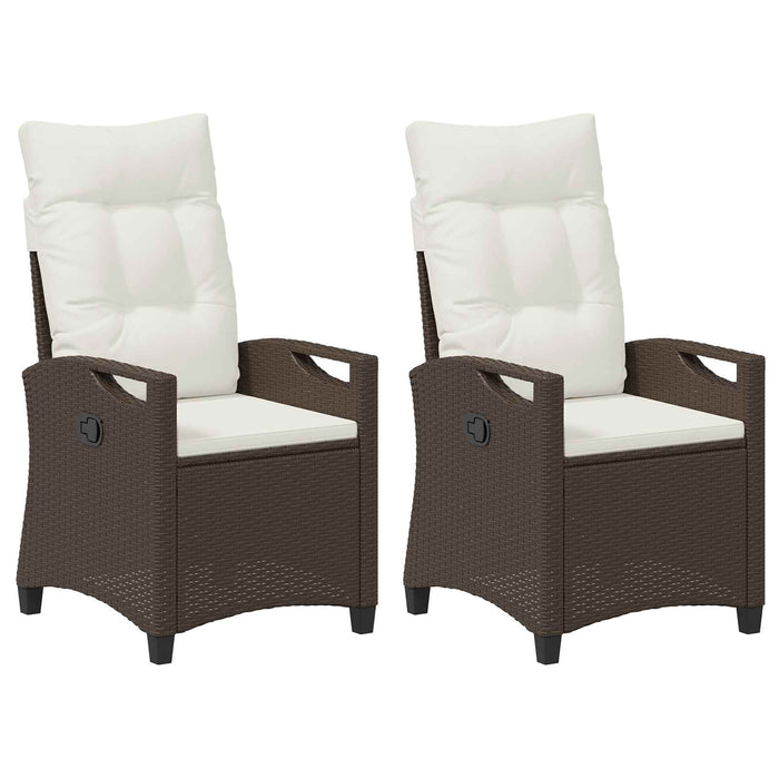Scaun pentru Grădină 2 pcs Maro și Crem 56 x 60 x 112 cm - WALTI WALTI