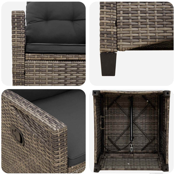 Scaun pentru Grădină 2 pcs Gri și gri închis 56 x 60 x 112 cm - WALTI WALTI