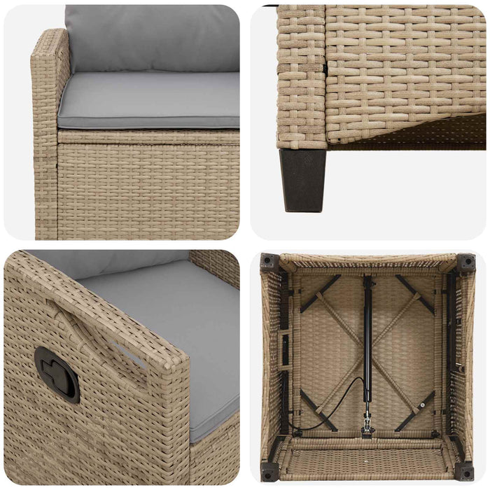 Scaun pentru Grădină 2 pcs Beige și gri deschis - WALTI WALTI
