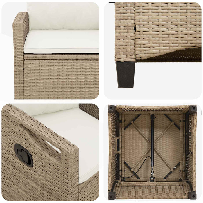 Scaun pentru Grădină 2 pcs Bej și crem 56 x 60 x 112 cm - WALTI WALTI