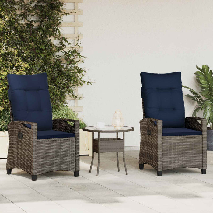 Scaun pentru Grădină 2 pcs gri și bleumarin 56 x 60 x 112 cm - WALTI WALTI