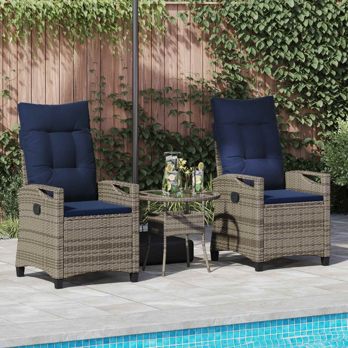 Scaun pentru Grădină 2 pcs gri și bleumarin 56 x 60 x 112 cm - WALTI WALTI