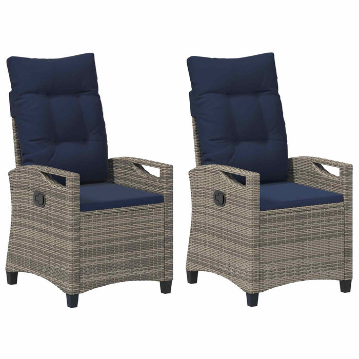 Scaun pentru Grădină 2 pcs gri și bleumarin 56 x 60 x 112 cm - WALTI WALTI