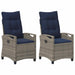 Scaun pentru Grădină 2 pcs gri și bleumarin 56 x 60 x 112 cm - WALTI WALTI