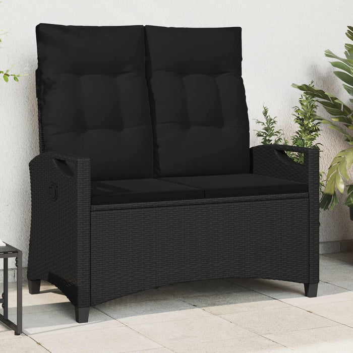 Bancă de grădină Negru 105 x 60 x 112 cm Oțel și Poliester - WALTI WALTI
