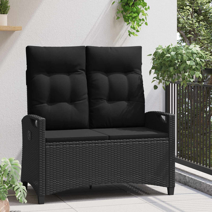 Bancă de grădină Negru 105 x 60 x 112 cm Oțel și Poliester - WALTI WALTI