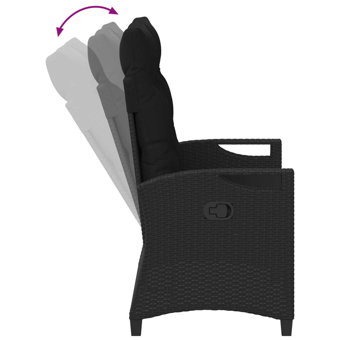 Bancă de grădină Negru 105 x 60 x 112 cm Oțel și Poliester - WALTI WALTI
