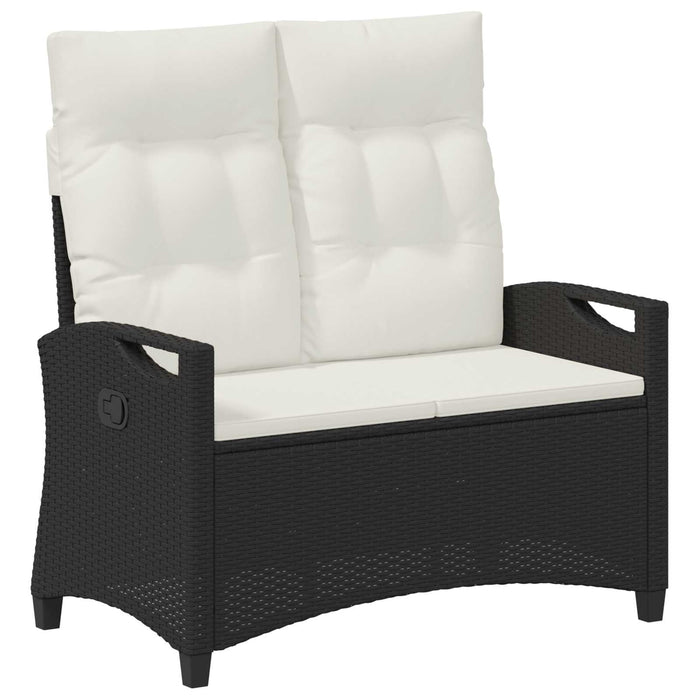 Bancă de grădină cu pernă Negru și Crem 105 x 60 x 112 cm - WALTI WALTI