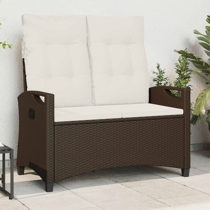 Bancă de grădină cu pernă Maro și Crem 105 x 60 x 112 cm - WALTI WALTI