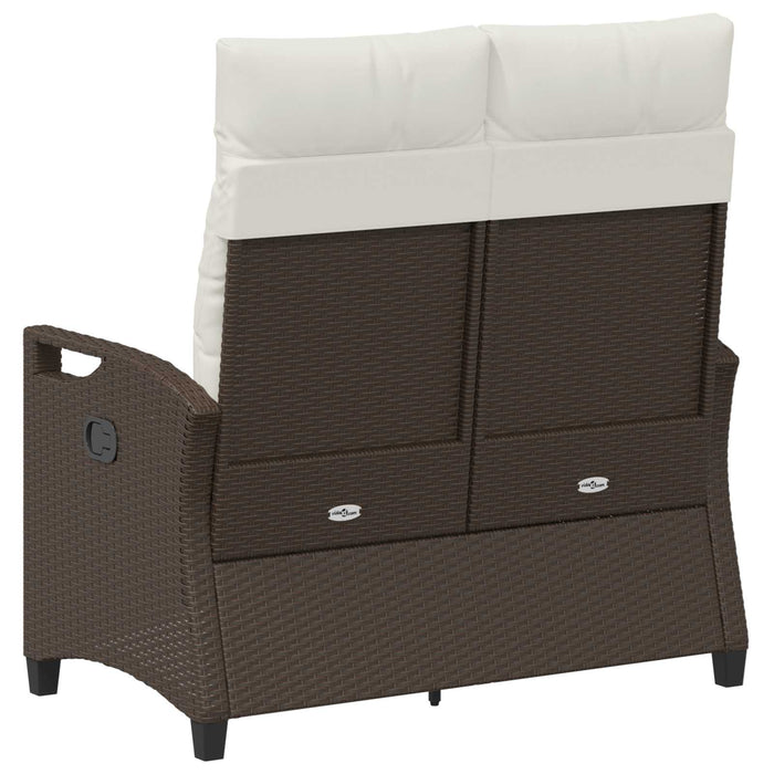 Bancă de grădină cu pernă Maro și Crem 105 x 60 x 112 cm - WALTI WALTI