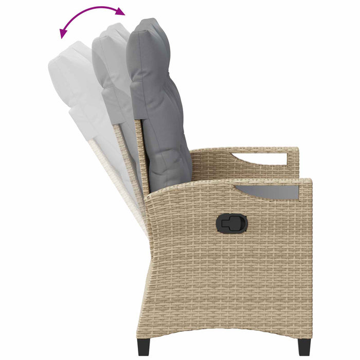 Bancă de grădină Beige și gri deschis 105 x 60 x 112 cm - WALTI WALTI