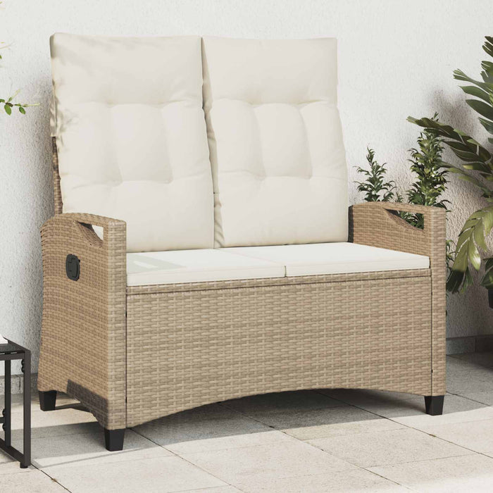 Bancă de grădină cu pernă Bej și crem 105 x 60 x 112 cm - WALTI WALTI