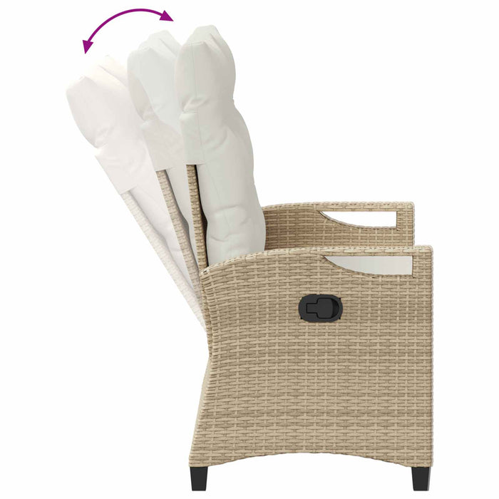Bancă de grădină cu pernă Bej și crem 105 x 60 x 112 cm - WALTI WALTI