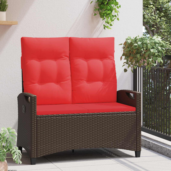 Bancă de grădină cu pernă Maro și roșu 105 x 60 x 112 cm - WALTI WALTI
