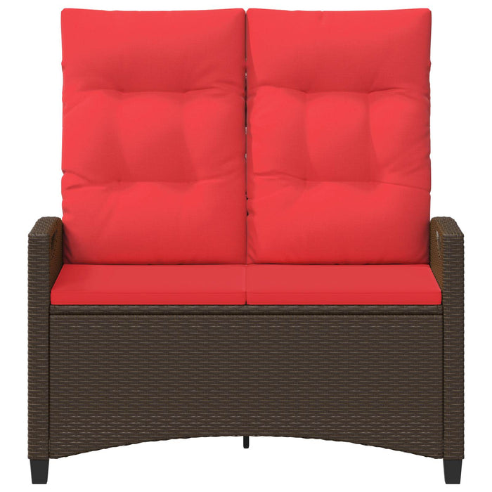 Bancă de grădină cu pernă Maro și roșu 105 x 60 x 112 cm - WALTI WALTI