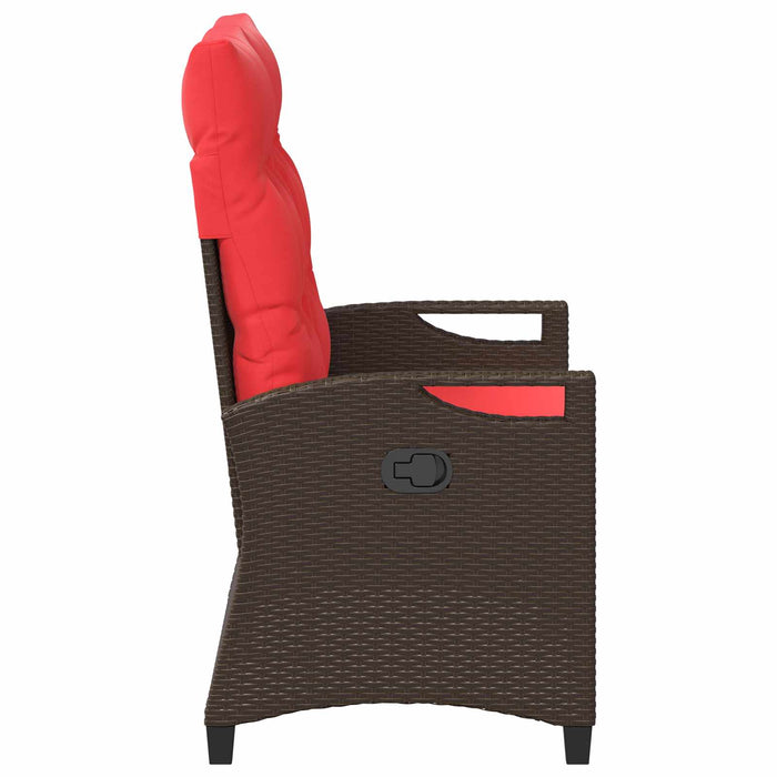 Bancă de grădină cu pernă Maro și roșu 105 x 60 x 112 cm - WALTI WALTI
