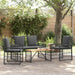 Set de Mobilier pentru Exterior 4 pcs Negru și Gri închis - WALTI WALTI