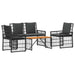 Set de Mobilier pentru Exterior 4 pcs Negru și Gri închis - WALTI WALTI
