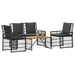 Set de Mobilier pentru Exterior 4 pcs Negru și Gri închis - WALTI WALTI