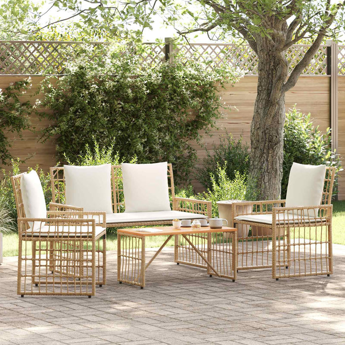 Set de Mobilier pentru Exterior 4 pcs Alb Natural și Crem - WALTI WALTI