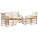 Set de Mobilier pentru Exterior 4 pcs Alb Natural și Crem - WALTI WALTI