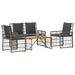 Set de Mobilier pentru Exterior 4 pcs Negru și Gri închis - WALTI WALTI