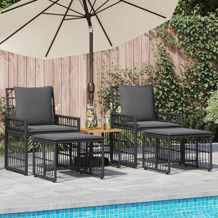 Set de Mobilier pentru Exterior 5 pcs Negru și Gri închis - WALTI WALTI