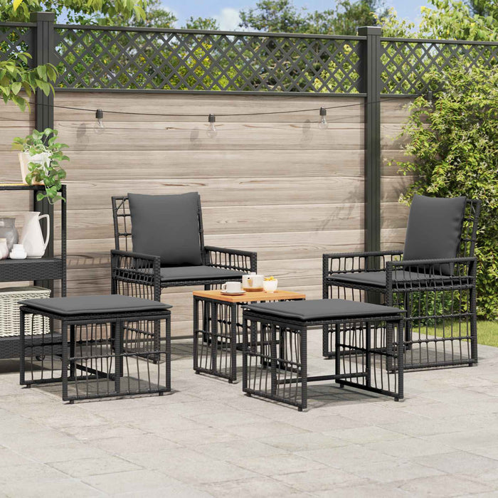 Set de Mobilier pentru Exterior 5 pcs Negru și Gri închis - WALTI WALTI