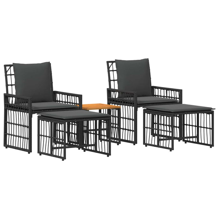 Set de Mobilier pentru Exterior 5 pcs Negru și Gri închis - WALTI WALTI