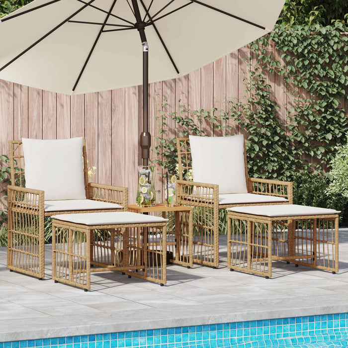 Set de Mobilier pentru Exterior 5 pcs Alb Natural și Crem - WALTI WALTI
