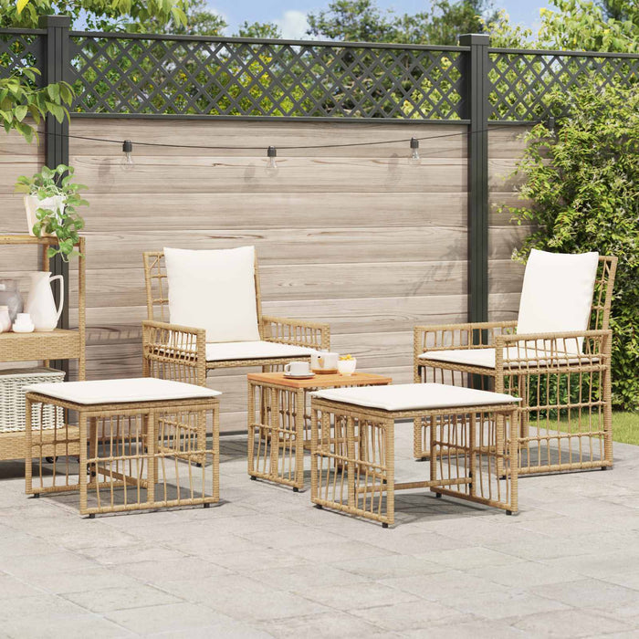 Set de Mobilier pentru Exterior 5 pcs Alb Natural și Crem - WALTI WALTI