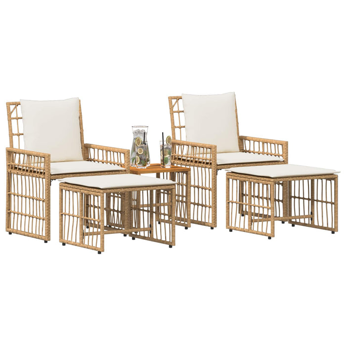 Set de Mobilier pentru Exterior 5 pcs Alb Natural și Crem - WALTI WALTI