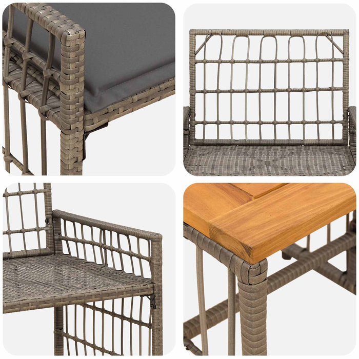 Set de Mobilier pentru Exterior 5 pcs Negru și Gri închis - WALTI WALTI