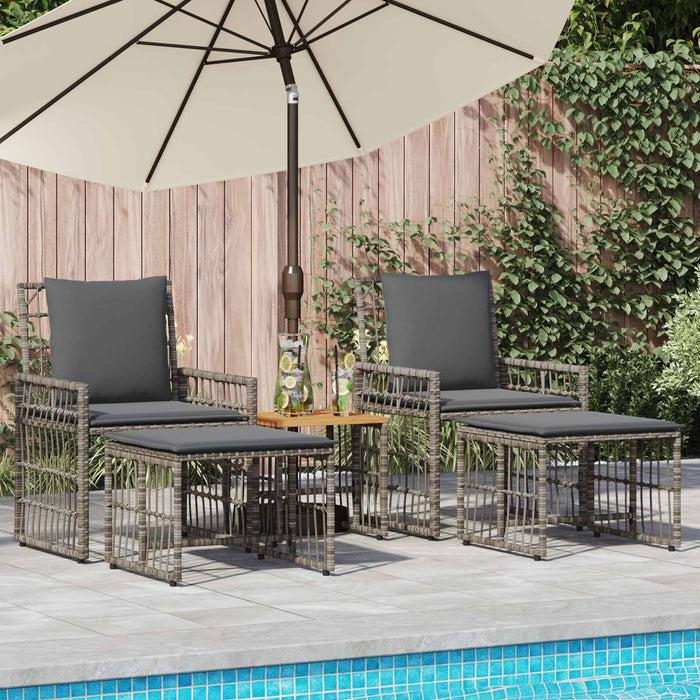 Set de Mobilier pentru Exterior 5 pcs Negru și Gri închis - WALTI WALTI