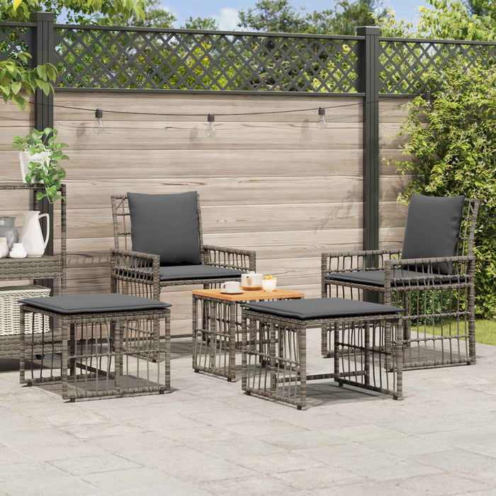 Set de Mobilier pentru Exterior 5 pcs Negru și Gri închis - WALTI WALTI