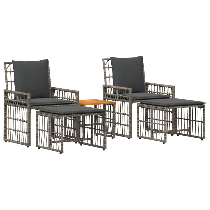 Set de Mobilier pentru Exterior 5 pcs Negru și Gri închis - WALTI WALTI