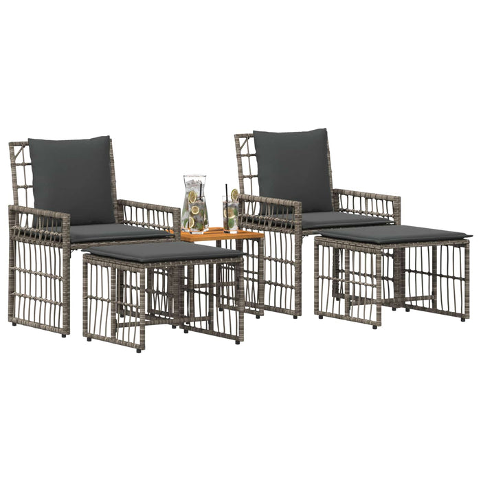 Set de Mobilier pentru Exterior 5 pcs Negru și Gri închis - WALTI WALTI