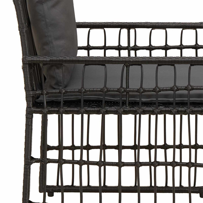 Set de Mobilier pentru Exterior 3 pcs Negru și Gri închis - WALTI WALTI