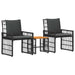 Set de Mobilier pentru Exterior 3 pcs Negru și Gri închis - WALTI WALTI