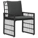 Set de Mobilier pentru Exterior 3 pcs Negru și Gri închis - WALTI WALTI