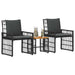Set de Mobilier pentru Exterior 3 pcs Negru și Gri închis - WALTI WALTI