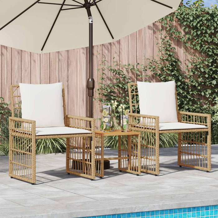 Set de Mobilier pentru Exterior 3 pcs Alb Natural și Crem - WALTI WALTI